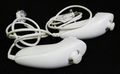 Nintendo Wii White Nunchuck Controllers (RVL-004) - Image 1 of 3