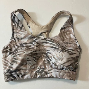 Tek Gear Workout Gear Sports Bra Women’s Sz Medium Tan Cream Coloring Open Back - Picture 1 of 8