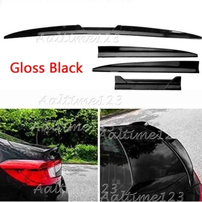 For Honda Accord LX EX SE Glossy Black Rear Trunk Spoiler Wing Lip Adjustable Foto 1 de 4