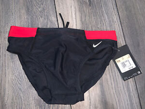 NIKE Swim Briefs Color Black/Red Size 28 - NEW!!!