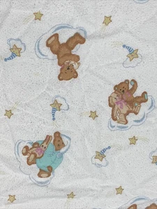 Vintage Baby Receiving Blanket Bear Bunny Flannel Stars Pajamas 30x26 Hats Caps - Bild 1 von 8
