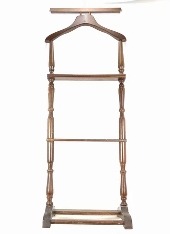 Mid Century Wooden Suit Clothes Valet Stand Cover