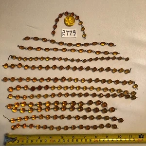  Lámpara de araña Rystal parte 12 piezas cadenas con cuentas ámbar asst - Imagen 1 de 3