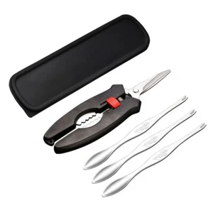 4 Pcs Stainless Steel Eat Crab Set Peel Shrimp Lobster Clamp Pliers Clip Pick - Picture 1 of 8