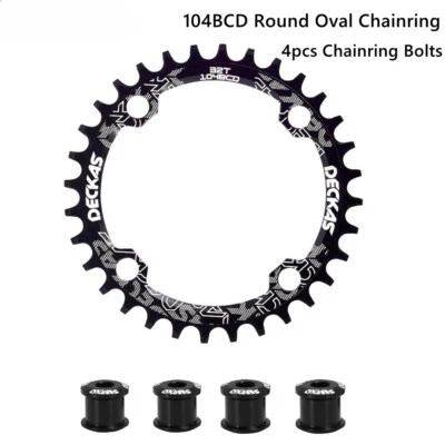 Corona ovale rotonda 104BCD 32T 34T 36T 38T corona singola per guarnitura bici  - Immagine 1 di 4