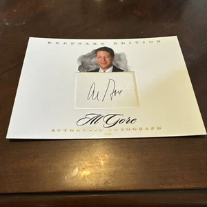 Al Gore 2023 SUPER BREAK KEEPSAKE EDITION 1/1 CUT AUTOGRAPH RARE - Picture 1 of 3
