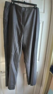 KASPER Taglia 12 Vestito Foderato PANTALONE Piatto Fronte Grigio Gessato Escluso Cond'n - Foto 1 di 9