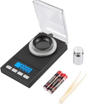 Brifit Feinwaage 50G/0,001G, Milligramm Waage Mit Kalibriergewicht, Taschenwaage