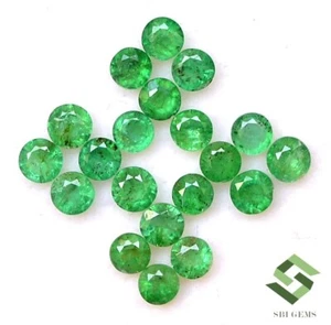 2.75 mm Natural Emerald Round Cut Lot 21 Pcs 1.70 CTS Calibrated Loose Gemstones - Picture 1 of 6