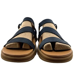 Earth Lainey Blue Suede Leather Strappy Sandals Cushioned Women's Size 8.5 M - Picture 1 of 11