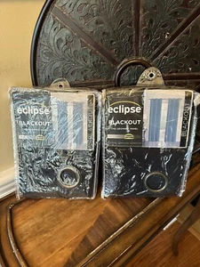 New Eclipse Blackout Black Grommet Window Panel Pair - Picture 1 of 4