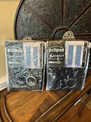 New Eclipse Blackout Black Grommet Window Panel Pair - Image 1 of 4