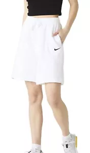 White Loose Fit High Rise Small Nike Shorts - Picture 1 of 5
