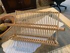 VTG Bamboo Dish Rack Foldable Drying Collapsible Dish Drainer Wooden Plate Rack