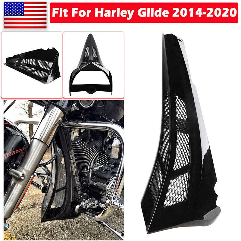 Alerón de barbilla negro apto para Harley Touring Street Road Glide FLHX FLTRX 22 Foto 1 de 4