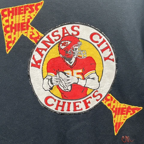 Vintage 90s Kansas City Chiefs Sweatshirt XXL Crew Neck KC NFL Football Homemade Cover