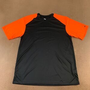 Badger Sport Men's Size Large Black Safety Orange Breakout Performance Tee 4230