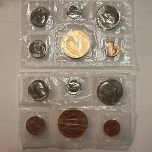 (2) 1974 Uncirculated Coin Sets U.S Mint With Philadelphia Copper Coin 8/14/1969 - Picture 1 of 6