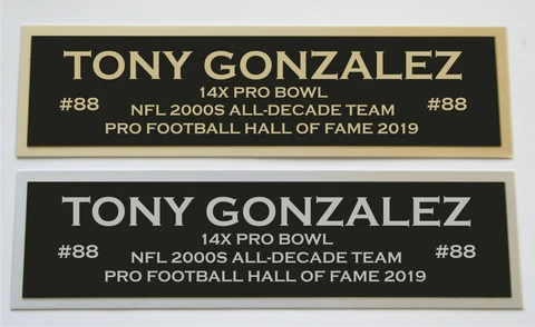Tony Gonzalez nameplate for signed jersey football helmet or photo Cover