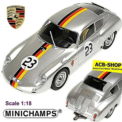 Porsche 356 B 1600 GS Carrera GTL Abarth GP Solitude 1962 #23 1:18 Minichamps - Image 1 of 4