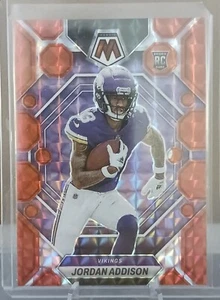 2023 Mosaic Red Prizm Jordan Addison ROOKIE CARD #337 VIKINGS - Picture 1 of 2