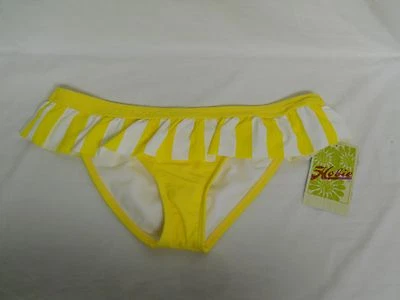 Hobie New Womens Yellow White Striped Flirt Skirt Bikini Bottoms XL Bathing Suit - Image 1 of 4