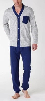 PIGIAMA UOMO APERTO GIACCA CON BOTTONI CON TASCHINO COTONE 100%  LOVABLE - Immagine 1 di 2