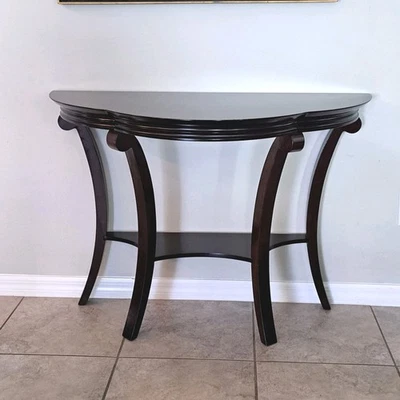 Elegant Bombay Company Mahogany Demilune Console Table – Classic Entryway Accent - Image 1 of 4