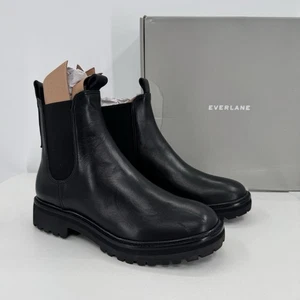 Everlane The Lug Chelsea Boot Schwarz Größe 9 Damen Leder Knöchel Grobe Sohle - Bild 1 von 12