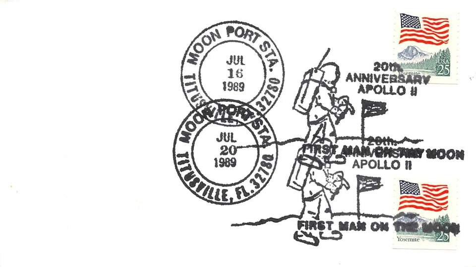 APOLLO 11 20th ANNIV. DOUBLE CANCEL - DAY OF LAUNCH/DAY OF LANDING/WALK SC#2280 - Image 1 of 1