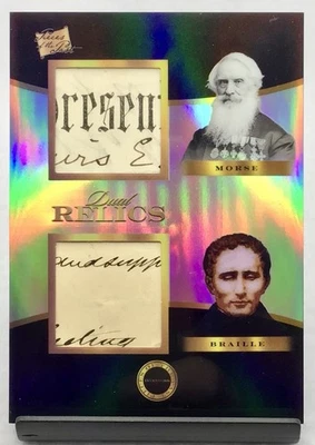 2025 Pieces Of The Past Inventors Samuel Morse/Louis Braille Hand Written Relics - Image 1 of 2
