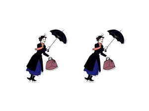Mary Poppins- Flying- Handmade Stud Earrings (approx 0.25 Inches) - Picture 1 of 1