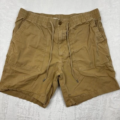 Polo Ralph Lauren Chino Shorts Mens L Brown Relaxed Drawstring Distressed Pony - Image 1 of 4