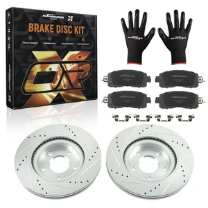Front Drilled&Slotted Brake Rotors+Ceramic Brake Pads for Nissan Altima 2013-23 - Picture 1 of 13