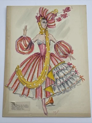PINTURA DE MEDIADOS DE SIGLO DISEÑO DE MODA VESTIDO ILUSTRACIÓN DON FOOTE LISTADO FAMOSO Foto 1 de 4