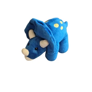   TRICERATOPS Prextex Dinosaurier Plüschtier blau gelb Dino Stofftier 10 Zoll Spielzeug - Bild 1 von 3