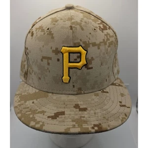 Pittsburgh Pirates Hat MLB Baseball Cap Digital Camo Khaki Tan Fitted Size 7 1/2 - Picture 1 of 11