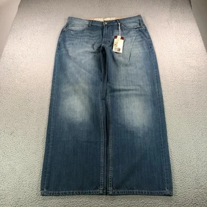 VTG Ecko Unltd Jeans Mens 38x33 Blue Baggy Fit Wide Leg Faded Skater Hip Hop NEW - Picture 1 of 19