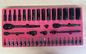 Mac Tools Jesse James 1/2,3/8,1/4 Socket Set Foam West Coast Choppers 41 Piece - Bild 1 von 4