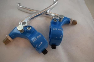 Lee Chi brake lever set old school bmx cyan silver aluminium vintage 1980s NOS - Picture 1 of 8