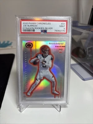 Joe Burrow 2020 Panini Chronicles Dynagon D-1 Silver Prizm RC PSA 9 - Image 1 of 2