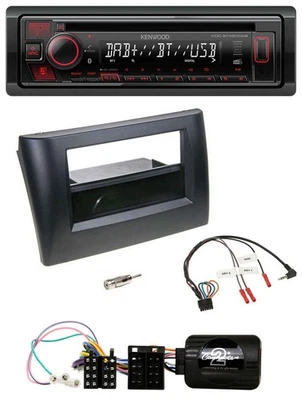 Kenwood Lenkrad CD USB Bluetooth DAB Autoradio für Fiat Stilo 01-07 schwarz Abla - Bild 1 von 4