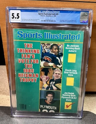 1985 年 Bo Jackson 第一封面报摊 CGC 体育画报 12/2/85 奥本 🏈 — 第 1/3 张图片