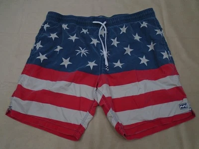 Baúl de baño reciclador Billabong Board Shorts para hombre XL rojo azul bandera americana EE. UU. Foto 1 de 4