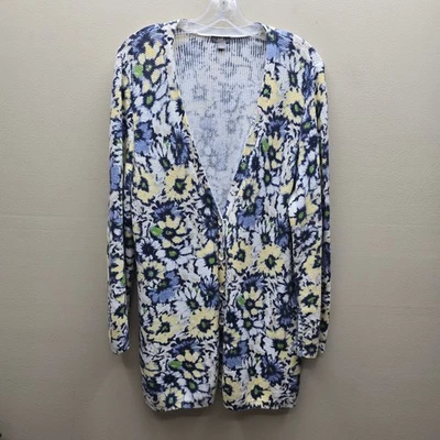 J. Jill Women's Floral Button Front Cardigan Sweater Knit Multicolor Size Large - Image 1 of 4
