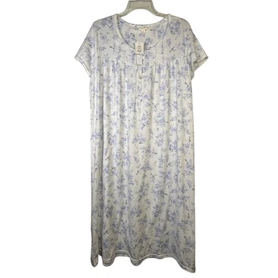 Camisón floral azul Laura Ashley M ribete de encaje Oh tan suave ropa para dormir nuevo sin etiquetas Foto 1 de 4