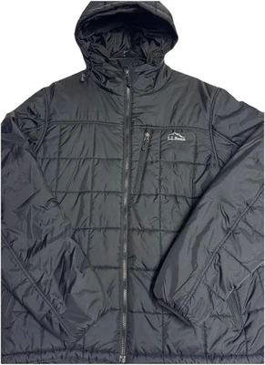 L.L.Bean Jacket Mens Large Black PrimaLoft Packaway Hooded Quilted Puffer - Image 1 of 4