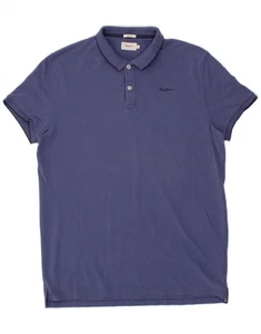 PEPE JEANS Mens Regular Fit Polo Shirt Large Navy Blue Cotton BB08 - Picture 1 of 3