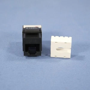 Cooper Black Cat 6 Snap-In Modular Data Jack 110 Style 8-Position RJ45 5546-6BK - Picture 1 of 3