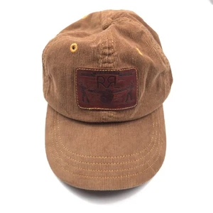 RRL Double RL Leather-Patch Tan Corduroy Trucker Cap Hat Mens O/S - Picture 1 of 11